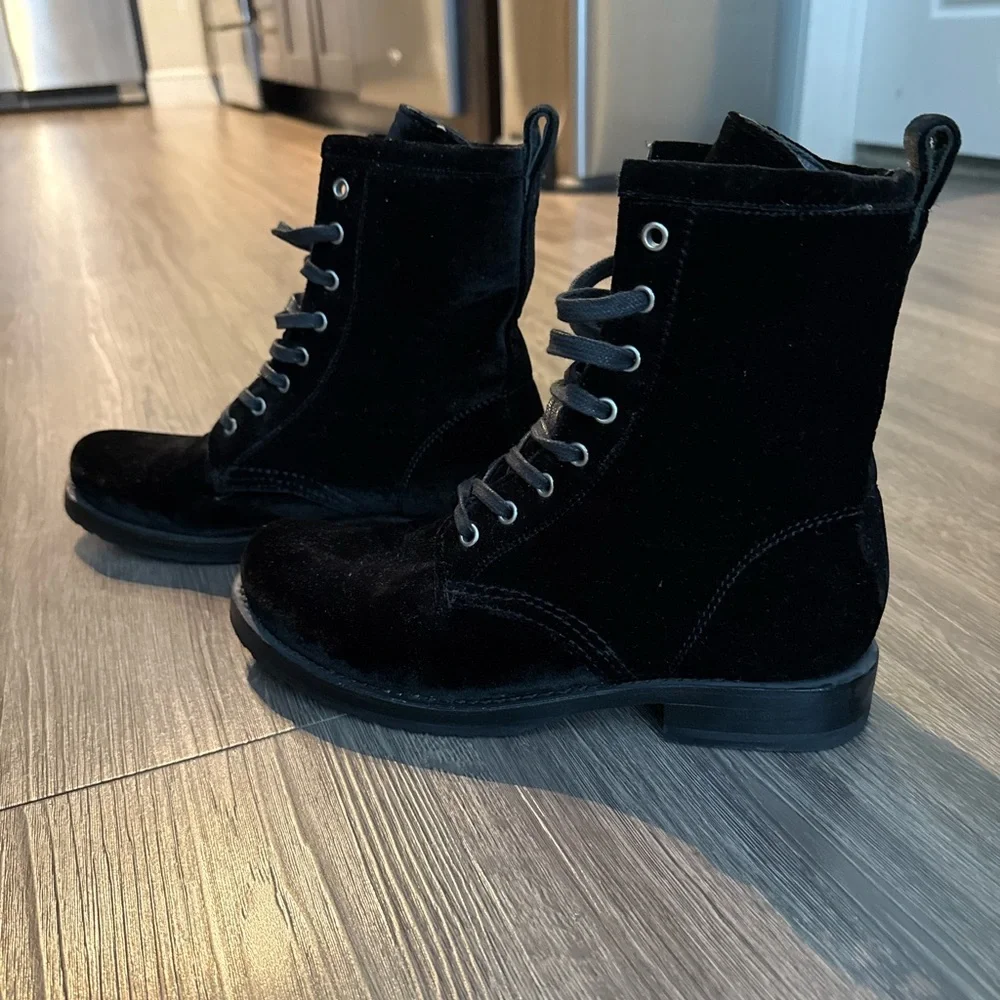 Frye Black Suede Ankle Boots - Picture 2 of 6